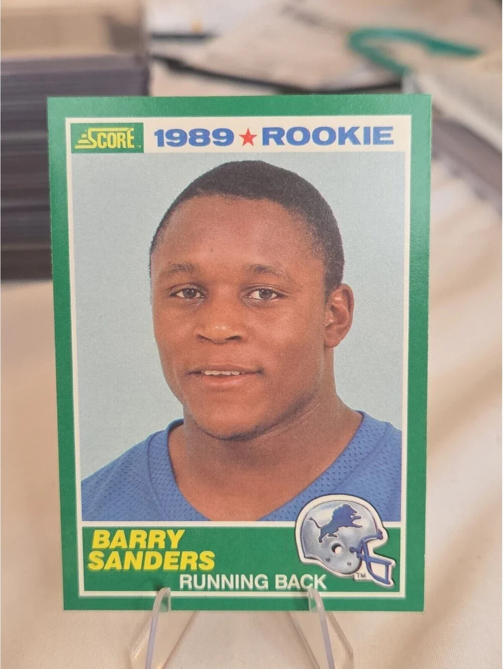 1989 SCORE BARRY SANDERS FOOTBALL ROOKIE CARD LIONS RC #257